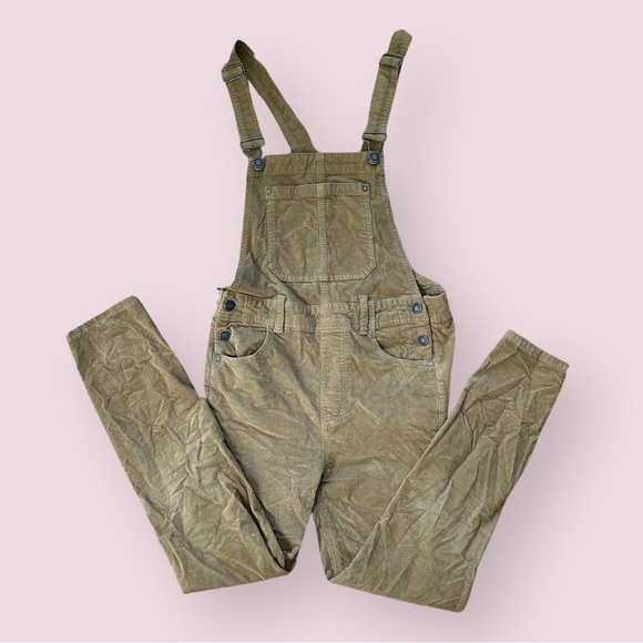 Free People Mustard Corduroy Straight Overalls (Size 27) - Picture 4 of 5